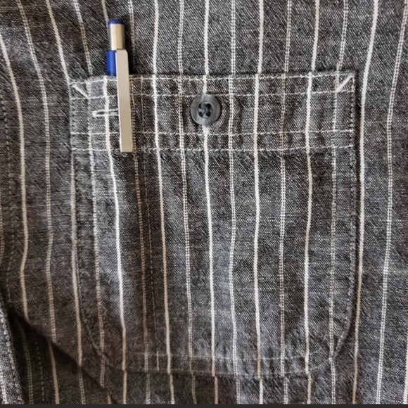 Lauren Jeans Co Gray Pin Stripe Button Down Shirt Size S/M - Picture 5 of 16